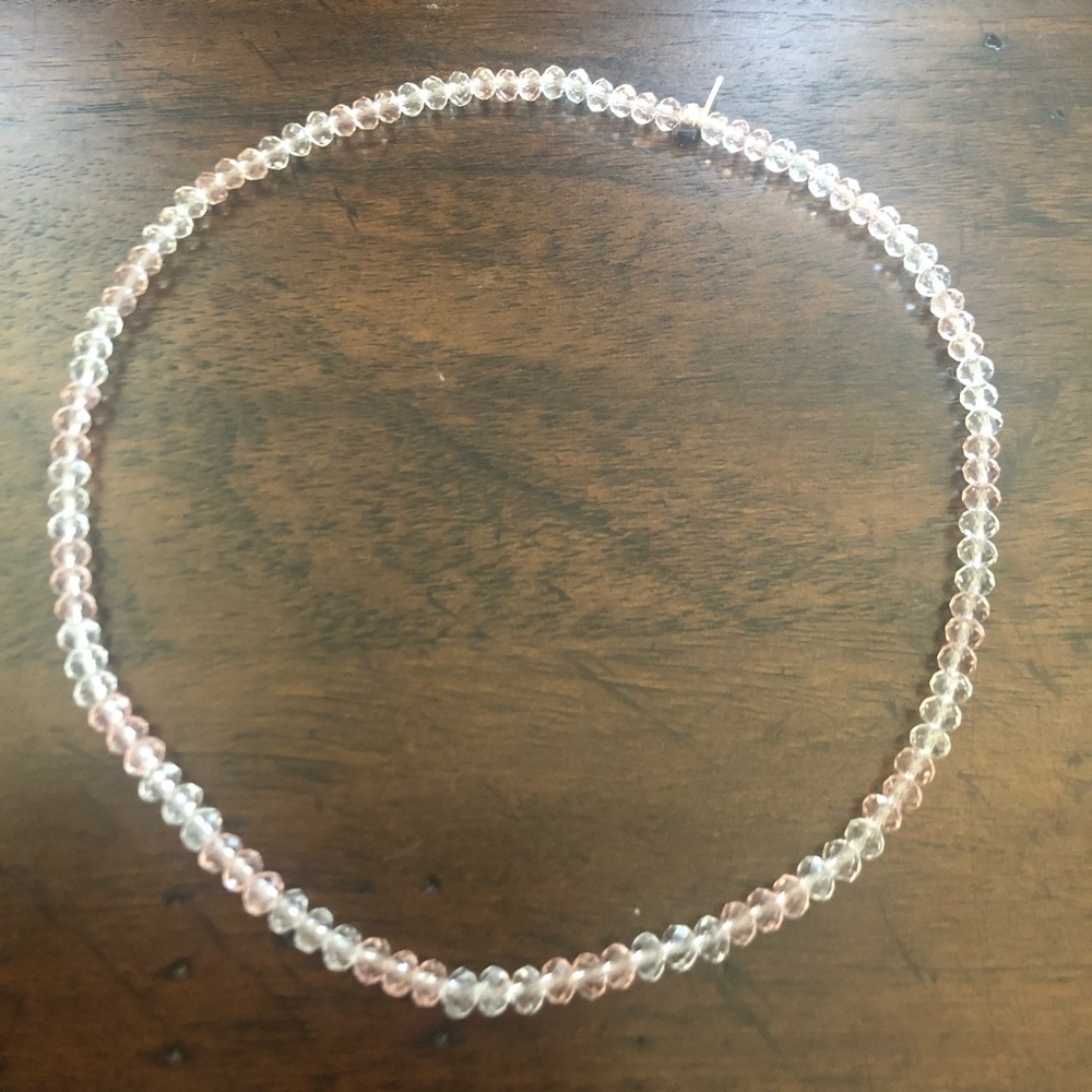 Rachel Lynn Chicago Clear & Pink Beaded Choker